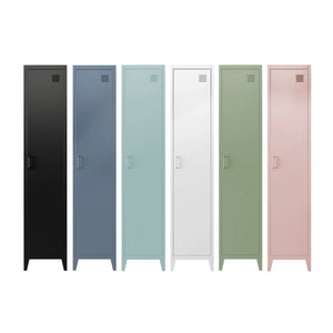 Set di 3 armadi da camera in metallo, 4 vani portaoggetti, nero