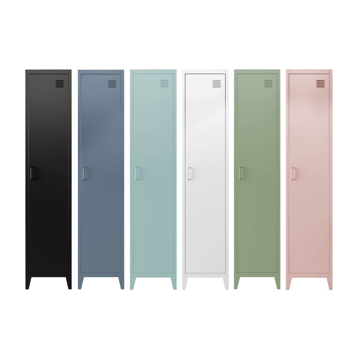 Set di 3 armadi da camera in metallo, 4 vani portaoggetti, nero