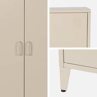 Cassettiera/armadio industriale metallo 2 ante, beige