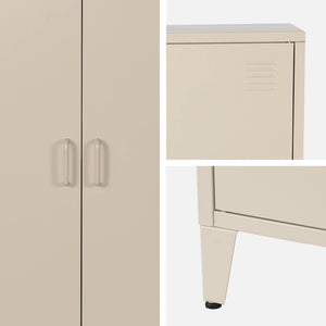 Cassettiera/armadio industriale metallo 2 ante, beige