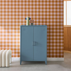 Cassettiera/armadio industriale metallo 2 ante, blu grigio