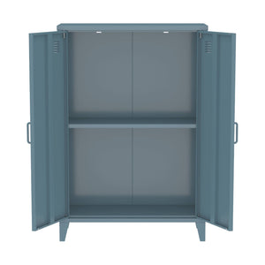 Cassettiera/armadio industriale metallo 2 ante, blu grigio