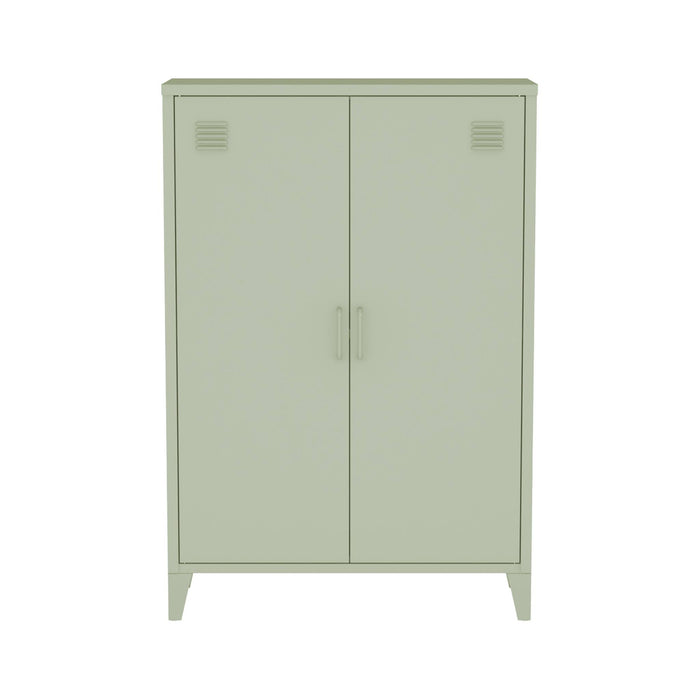 Cassettiera/armadio industriale in metallo 2 porte, verde