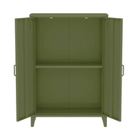 Cassettiera/armadio industriale metallo 2 ante, verde kaki