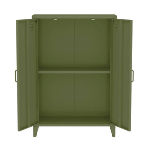 Cassettiera/armadio industriale metallo 2 ante, verde kaki
