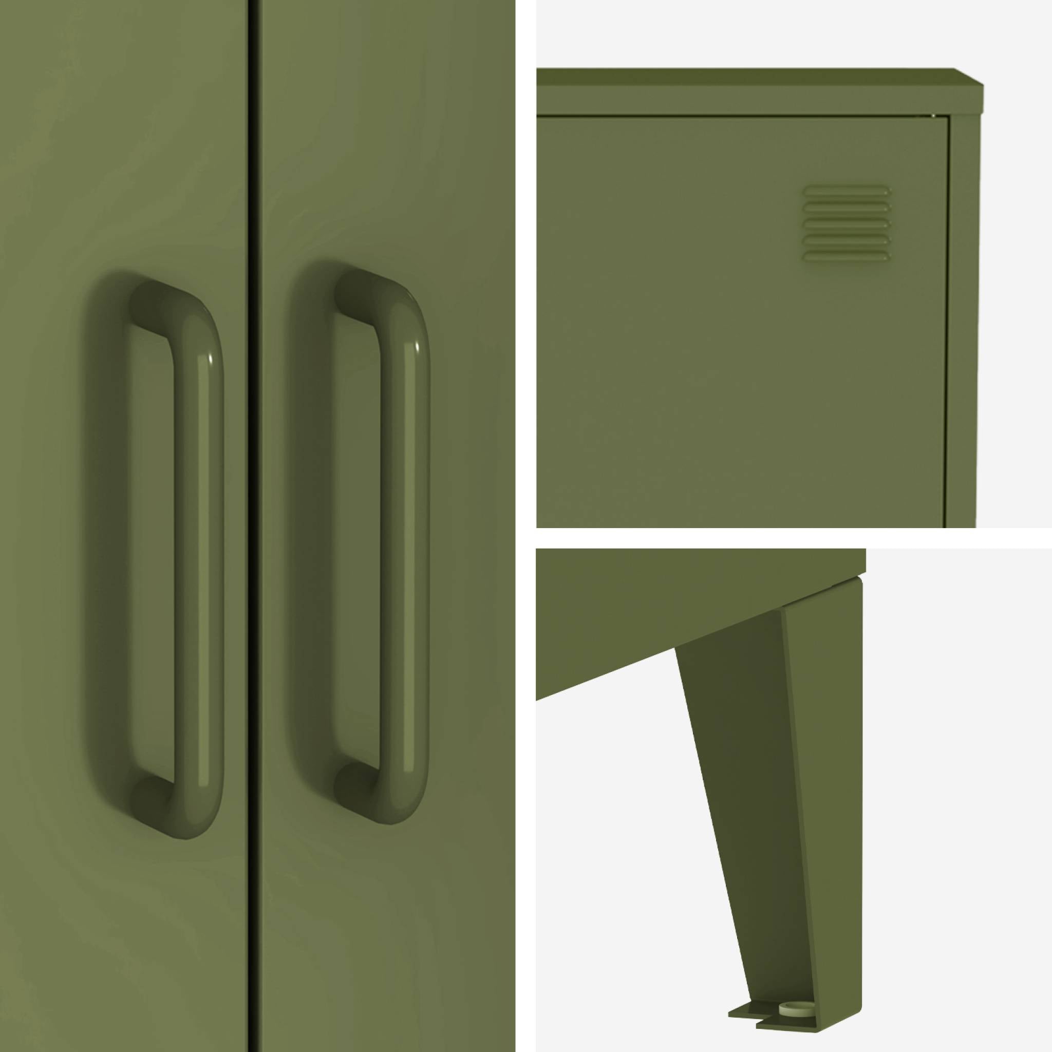 Cassettiera/armadio industriale metallo 2 ante, verde kaki