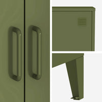 Cassettiera/armadio industriale metallo 2 ante, verde kaki