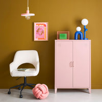 Cassettiera/armadio industriale metallo 2 ante, rosa