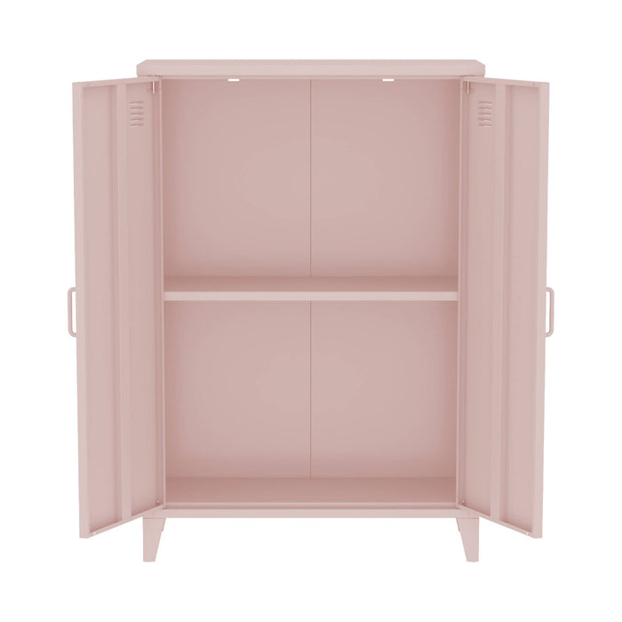 Cassettiera/armadio industriale metallo 2 ante, rosa