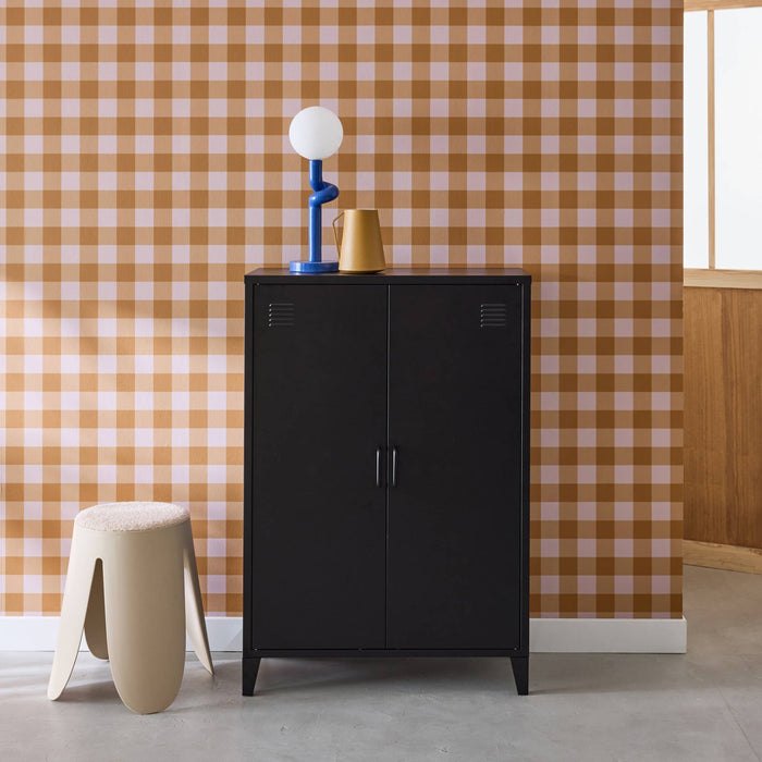 Cassettiera/armadio industriale metallo 2 ante, nero