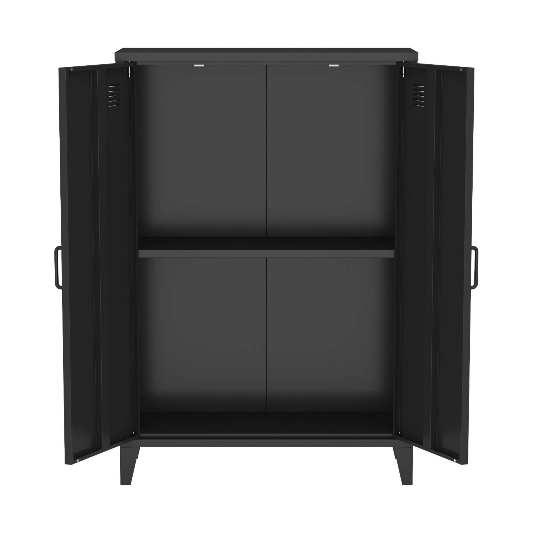 Cassettiera/armadio industriale metallo 2 ante, nero