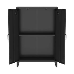 Cassettiera/armadio industriale metallo 2 ante, nero