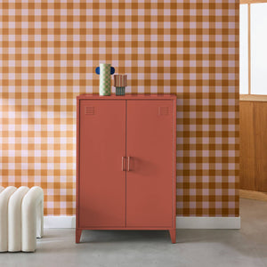 Cassettiera/armadio industriale metallo 2 ante, terracotta