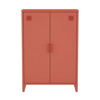 Cassettiera/armadio industriale metallo 2 ante, terracotta