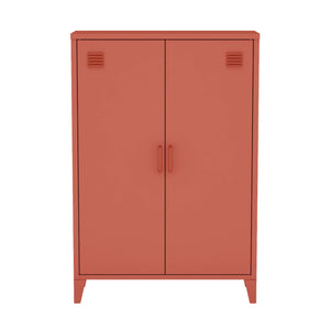 Cassettiera/armadio industriale metallo 2 ante, terracotta