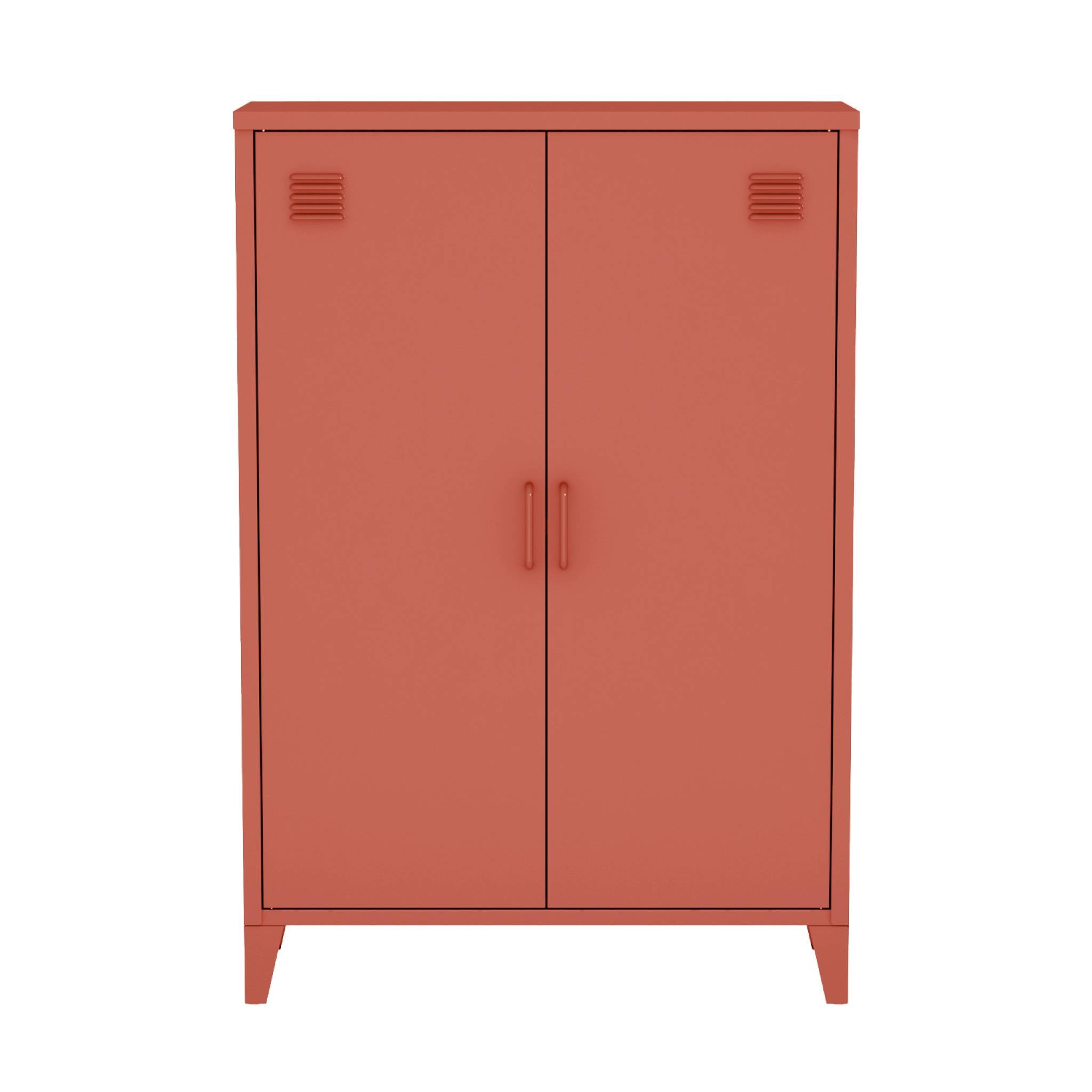 Cassettiera/armadio industriale metallo 2 ante, terracotta