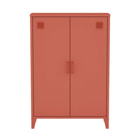 Cassettiera/armadio industriale metallo 2 ante, terracotta