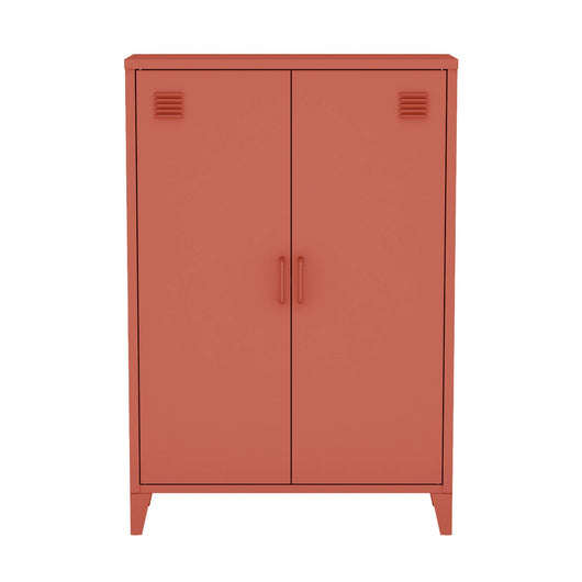 Cassettiera/armadio industriale metallo 2 ante, terracotta
