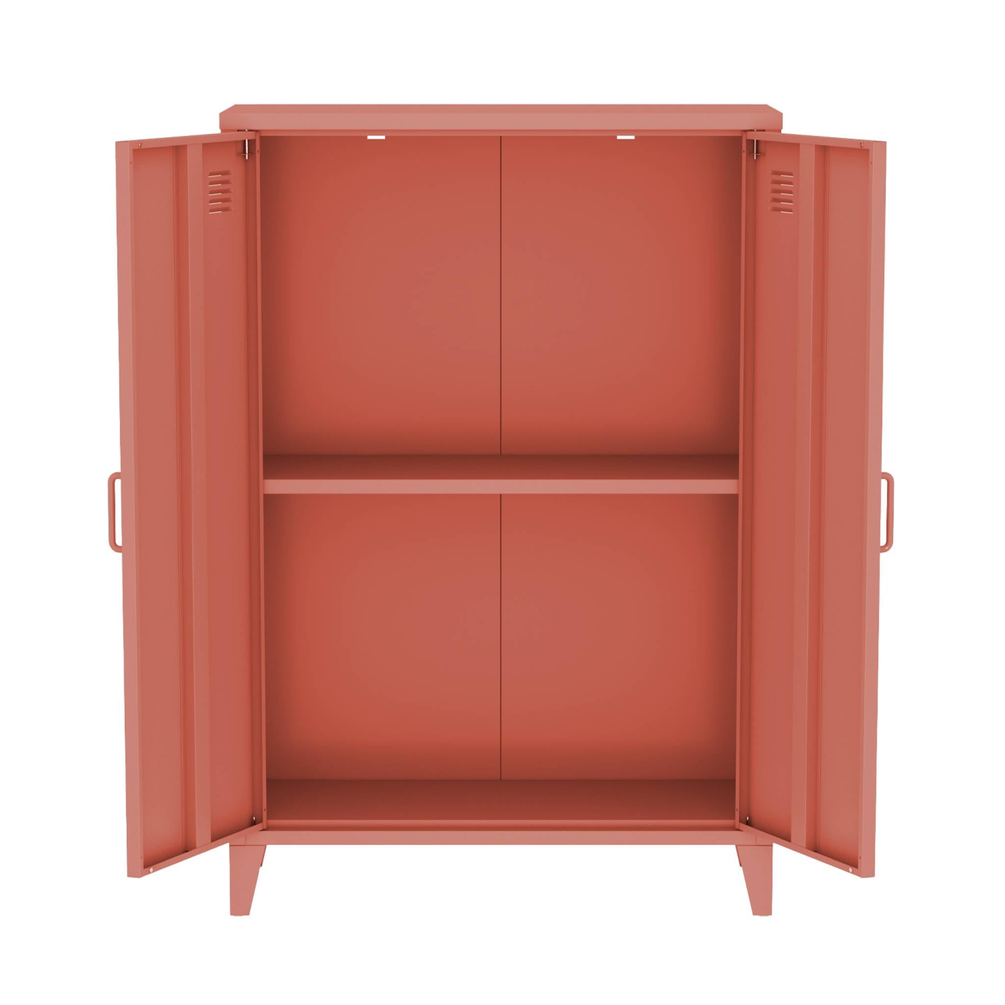 Cassettiera/armadio industriale metallo 2 ante, terracotta