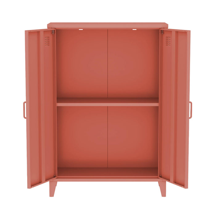 Cassettiera/armadio industriale metallo 2 ante, terracotta