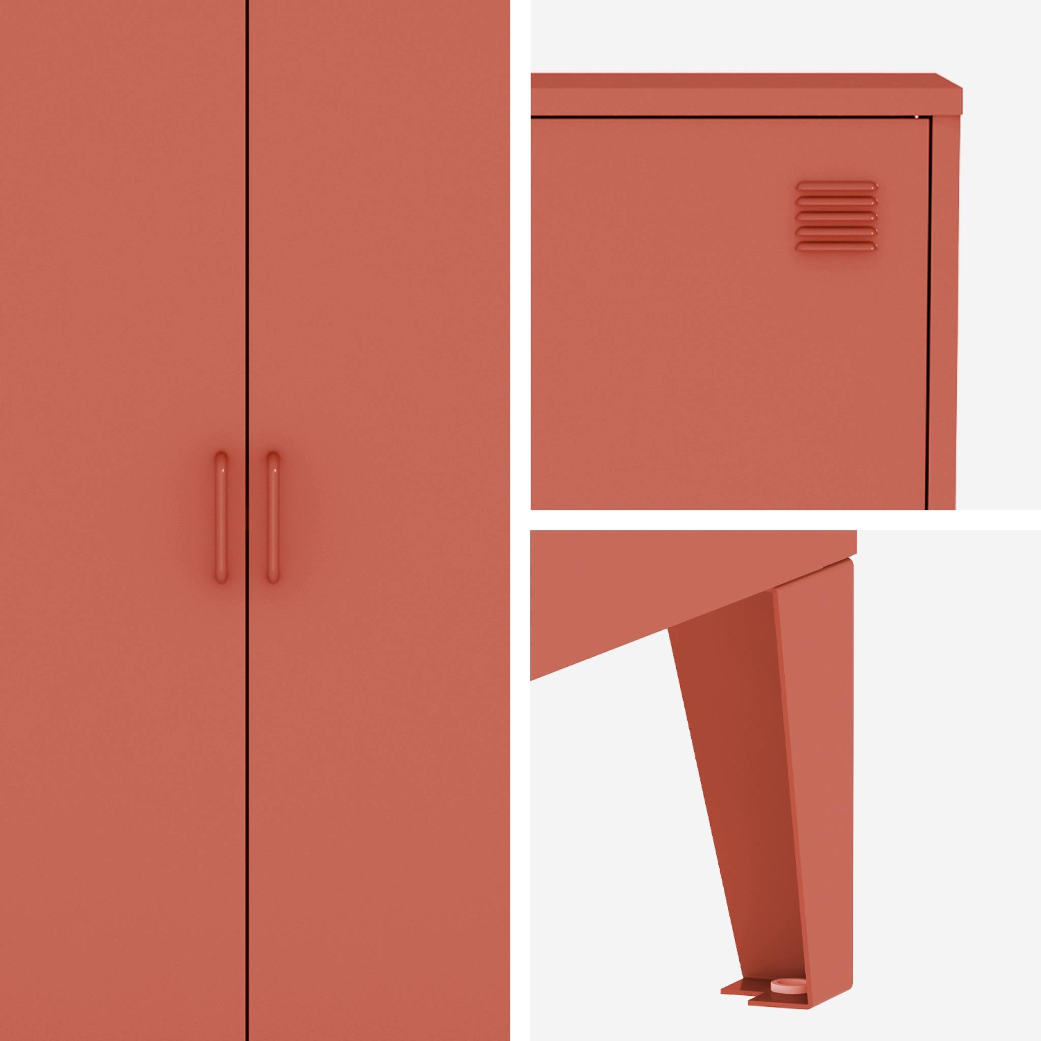 Cassettiera/armadio industriale metallo 2 ante, terracotta