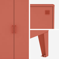 Cassettiera/armadio industriale metallo 2 ante, terracotta