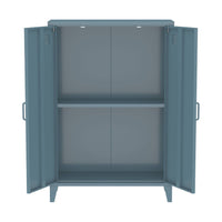 Set di 2 armadietti in metallo, 2 ante, blu grigio