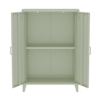 Set di 2 armadietti in metallo, 2 ante, verde chiaro