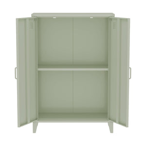 Set di 2 armadietti in metallo, 2 ante, verde chiaro