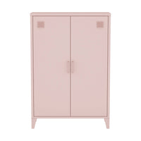 Set di 2 armadietti in metallo, 2 ante, rosa