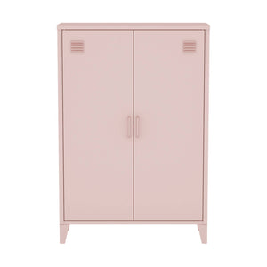 Set di 2 armadietti in metallo, 2 ante, rosa