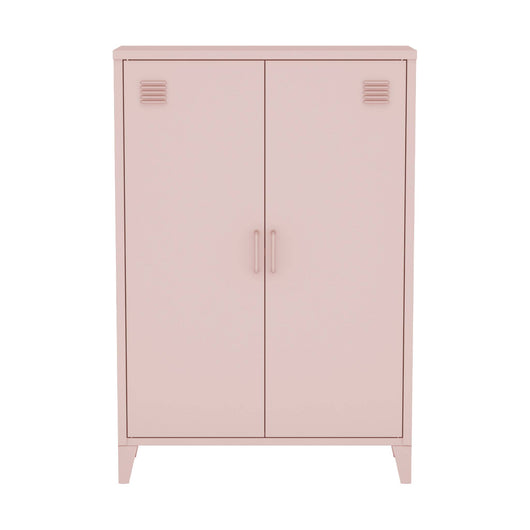 Set di 2 armadietti in metallo, 2 ante, rosa