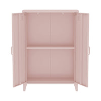 Set di 2 armadietti in metallo, 2 ante, rosa