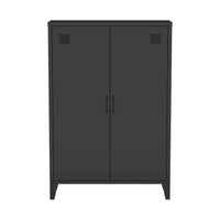 Set di 2 armadietti in metallo, 2 ante, nero