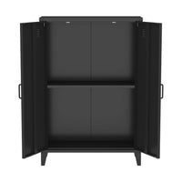 Set di 2 armadietti in metallo, 2 ante, nero