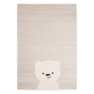 Tappeto per bambini beige/crema, piccolo tappeto con orsetto