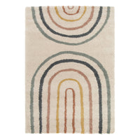 Tappeto per bambini con arcobaleno, tappeto per interni color crema e