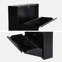 Scarpiera industriale in metallo con 3 cassetti, nero