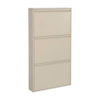 Scarpiera industriale in metallo con 3 cassetti, crema