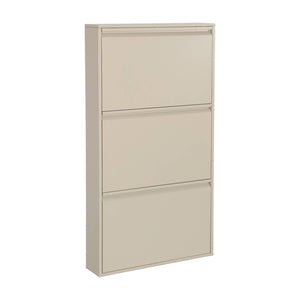 Scarpiera industriale in metallo con 3 cassetti, crema