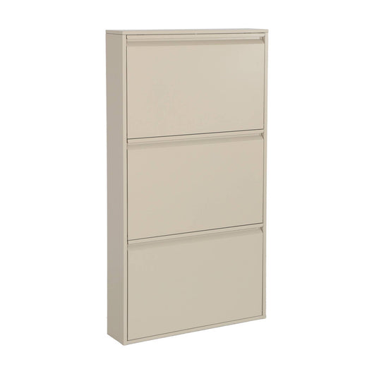 Scarpiera industriale in metallo con 3 cassetti, crema