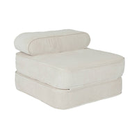 Poltrona per bambini in velluto a coste pieghevole, marrone naturale