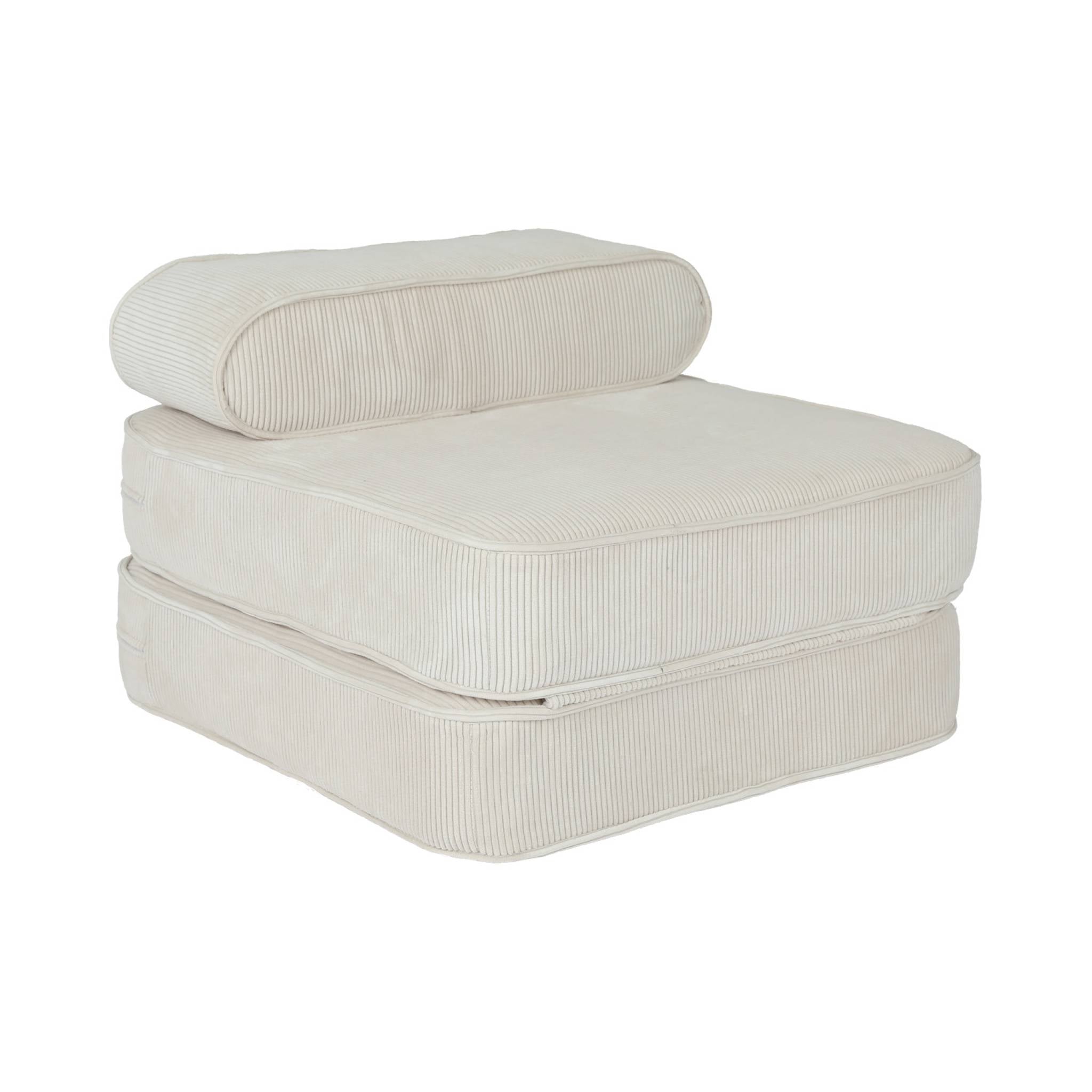 Poltrona per bambini in velluto a coste pieghevole, marrone naturale