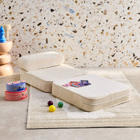 Poltrona per bambini in velluto a coste pieghevole, marrone naturale