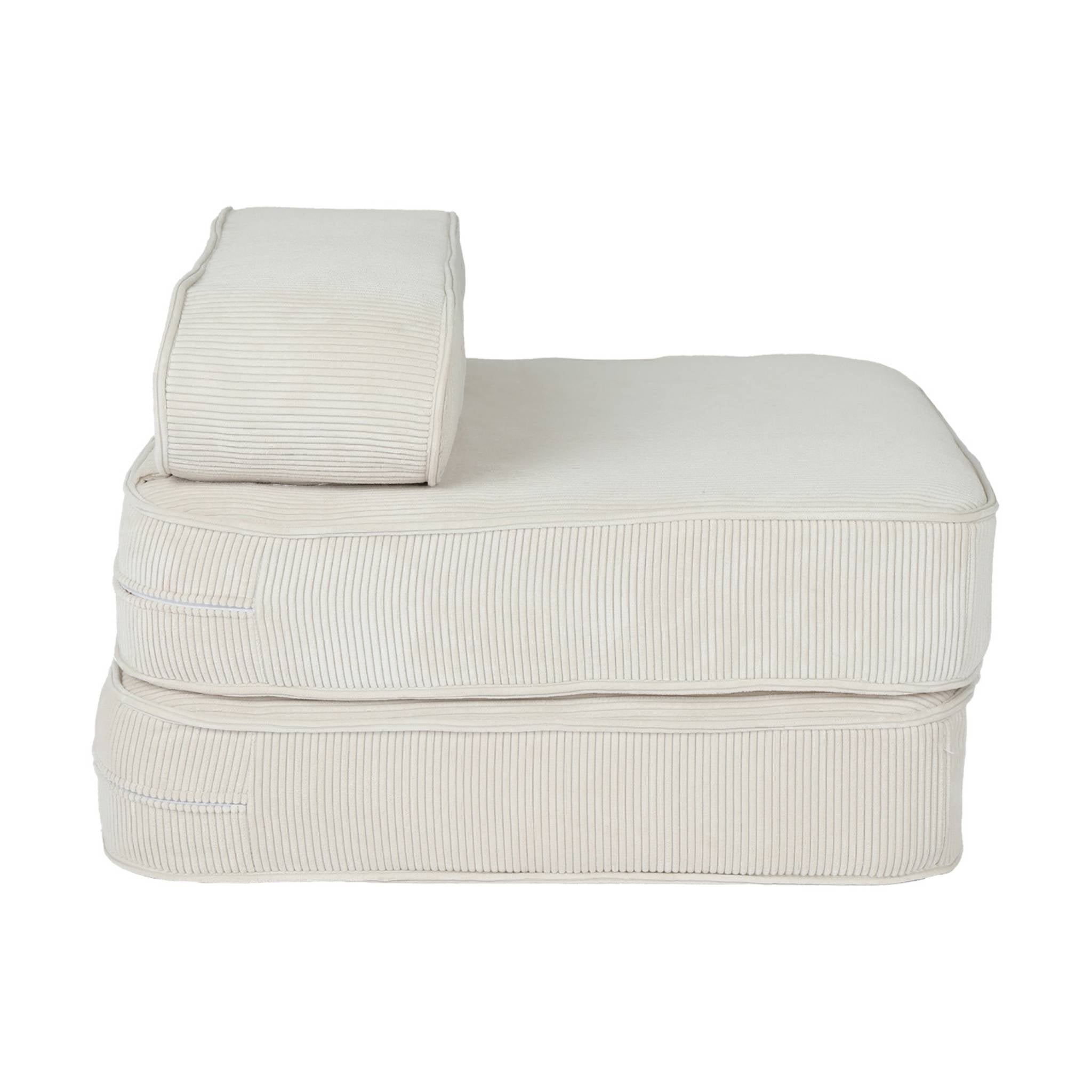 Poltrona per bambini in velluto a coste pieghevole, marrone naturale