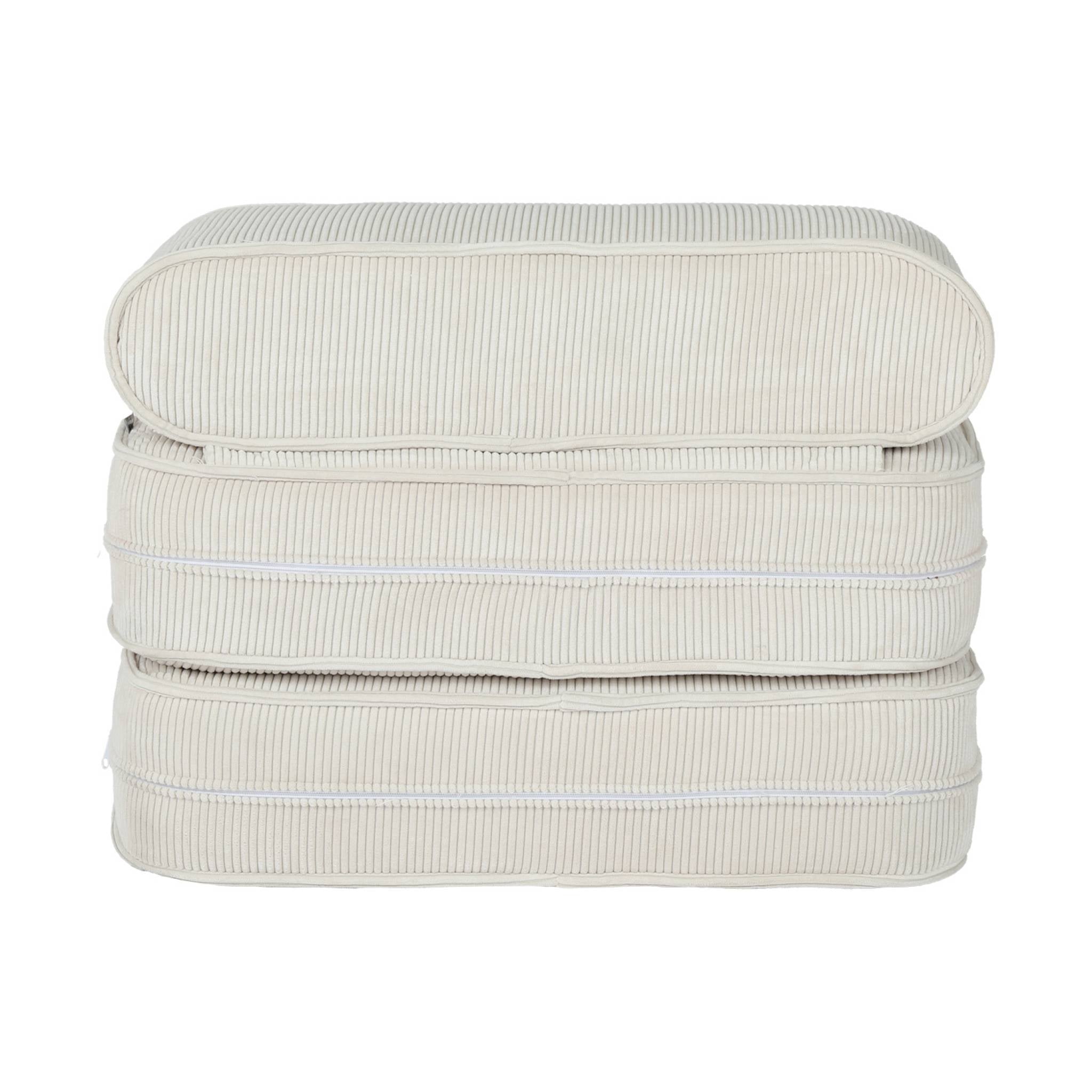 Poltrona per bambini in velluto a coste pieghevole, marrone naturale