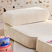 Poltrona per bambini in velluto a coste pieghevole, marrone naturale