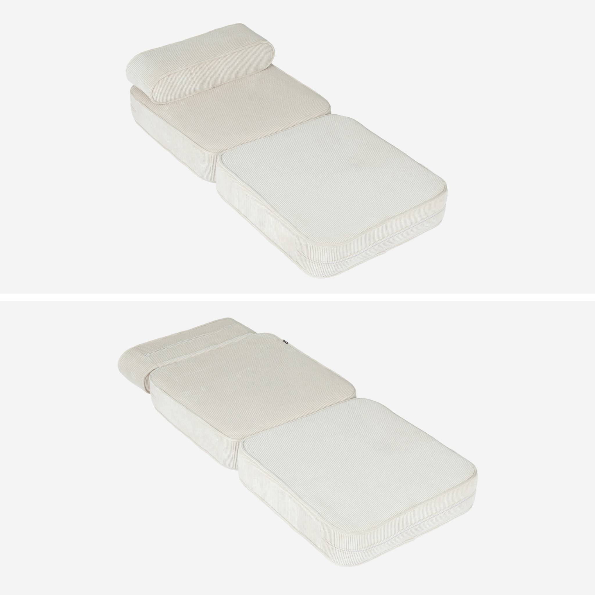 Poltrona per bambini in velluto a coste pieghevole, marrone naturale