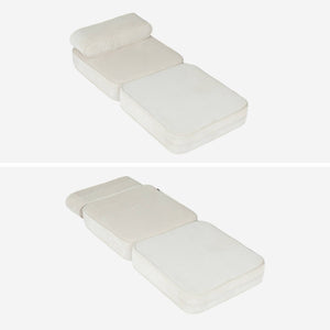 Poltrona per bambini in velluto a coste pieghevole, marrone naturale