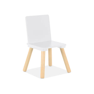 Tavolo quadrato per bambini con 2 sedie, bianco